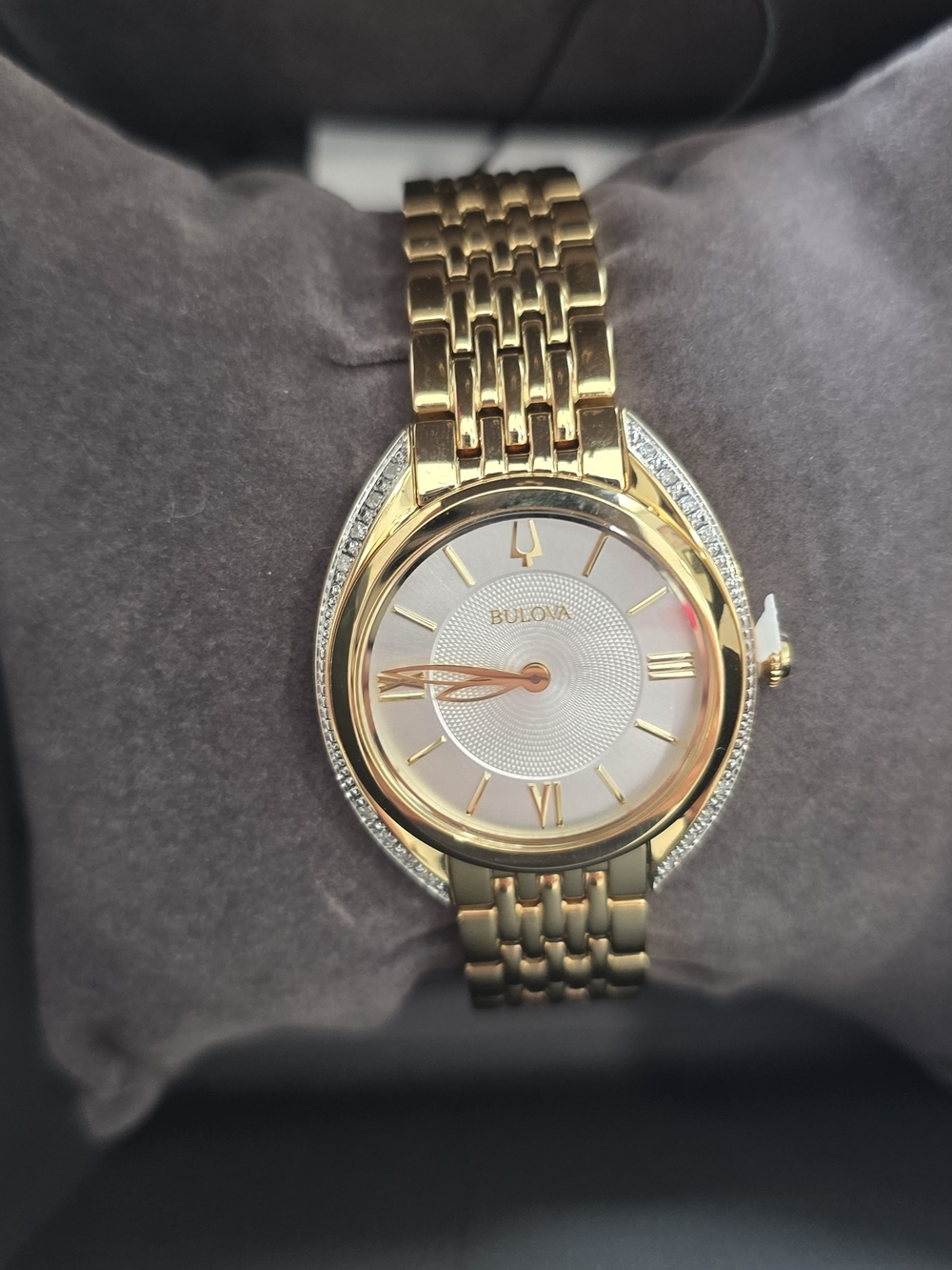 Bulova Gold and Silver-Tone Women's Diamond Accent Bracelet Watch - Picture 8 of 9